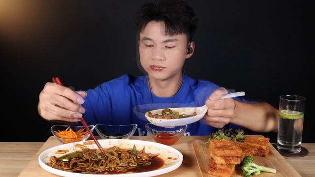 Mukbang)SUB/brian cannel/West Toast Noodles/ASMR eating sounds