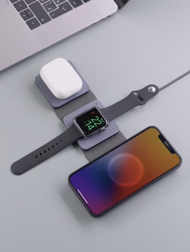 Беспроводная зарядная станция 3 в 1 MagSafe Mini Fold Travel QI 20.5Вт от Deppa, 23164