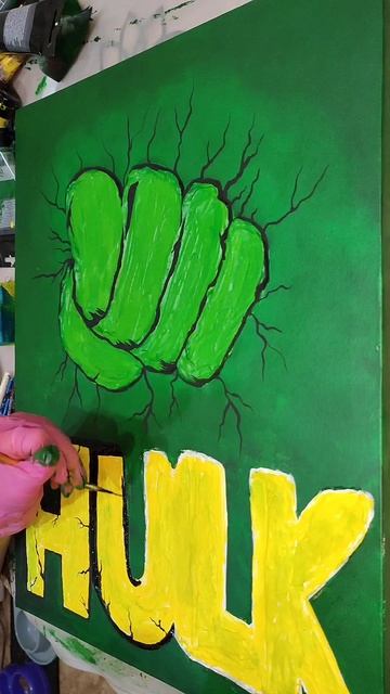 Интерьерная картина Халк #халк #картина #комикс #творчество #краски #рисую #hulk