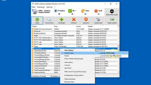 Test - SUMo Software Update Monitor