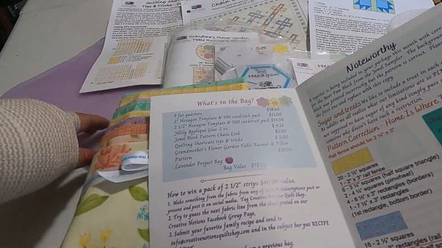 Creative Notions Feb 2022 Quilt & Fabric Subscription Box. This is amazing!