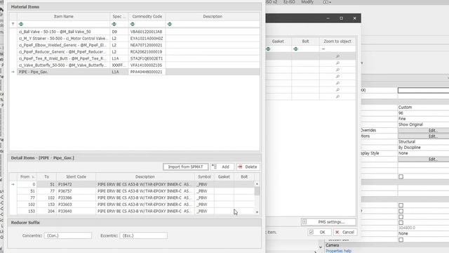 [Ez-ISO v2] Data integration with the “SmartPlant Materials” system