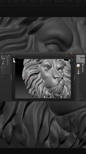 Youtube Shorts lion in #Zbrush 3