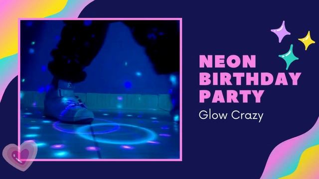 Happy Birthday Cake Neon Dance party