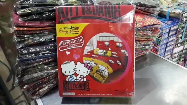 GROSIR SPREI LADY ROSE HELLO KITTY AND DANIEL RED 180 | WONGPASAR GROSIR