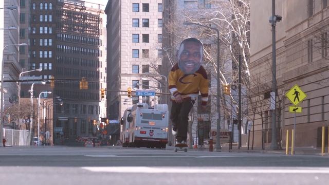 Lebron James Skateboarding in Cleveland Ohio