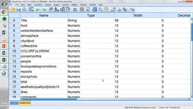 MKT 434 - Benefit SPSS -  121117