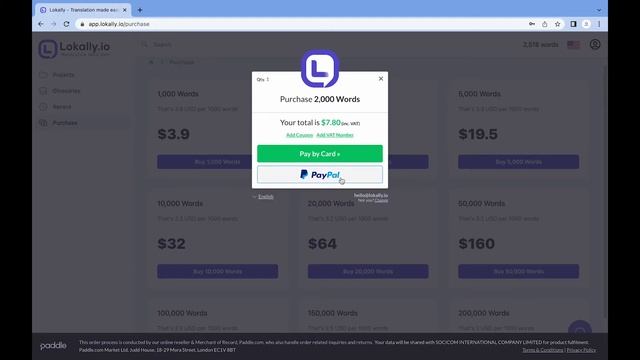 Buy Word Package and Finish Payment on Lokally.io | Guide for Beginners