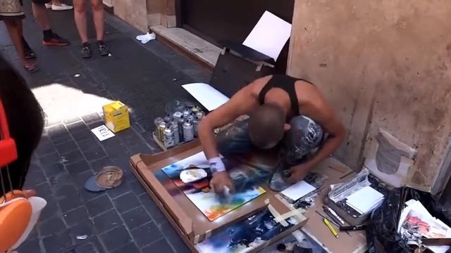 Уличный художник творит гениальные шедевры /Street artist creates brilliant masterpieces
