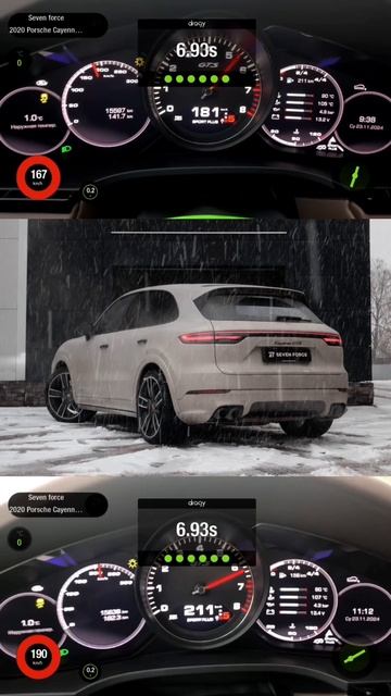 До/после stage 1от Seven Force на Porsche Cayenne GTS