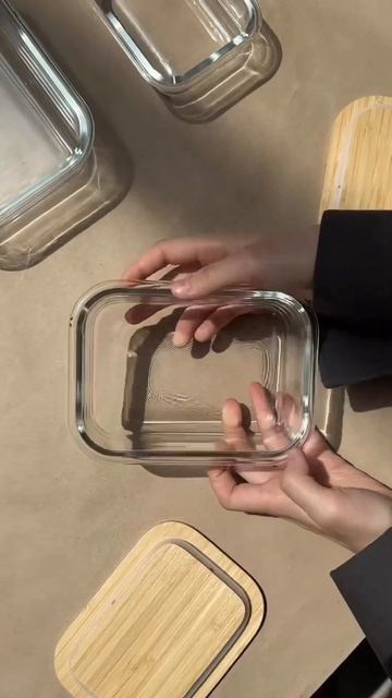 Стеклянные контейнеры Taller с деревянными крышками