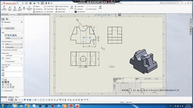 Xuất bản vẽ 3D solidworks sang autocad