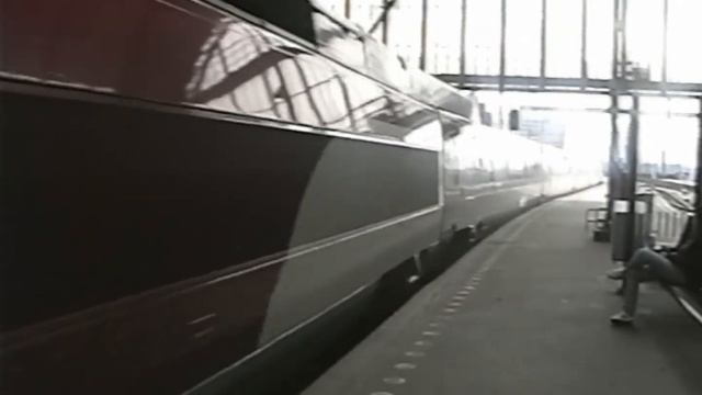 American tourists travel from Amsterdam to Paris by high speed train in 2004 (VHS home video)