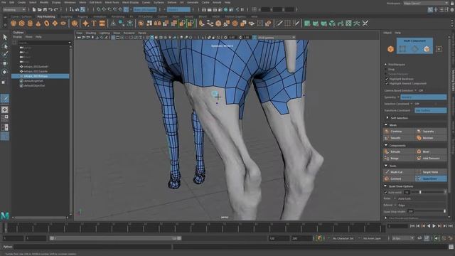[ZBrush & Maya] Modeling a Gazelle (Part 04 - Maya Retopology)