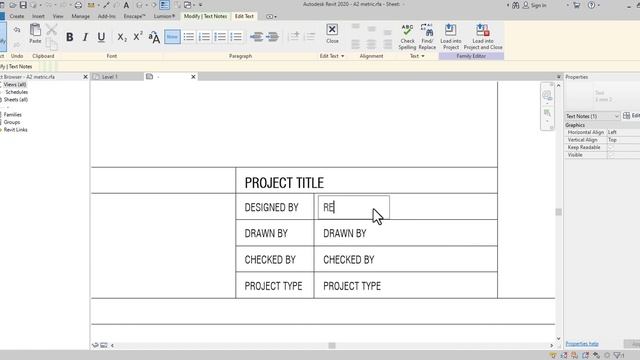 How to create  title block on Revit