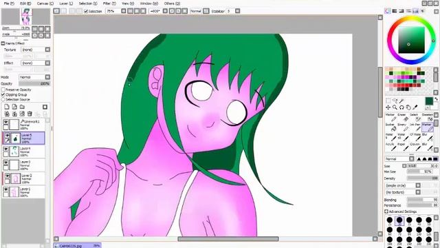 (Speed paint) sexy girl ecchi..paint tool sai