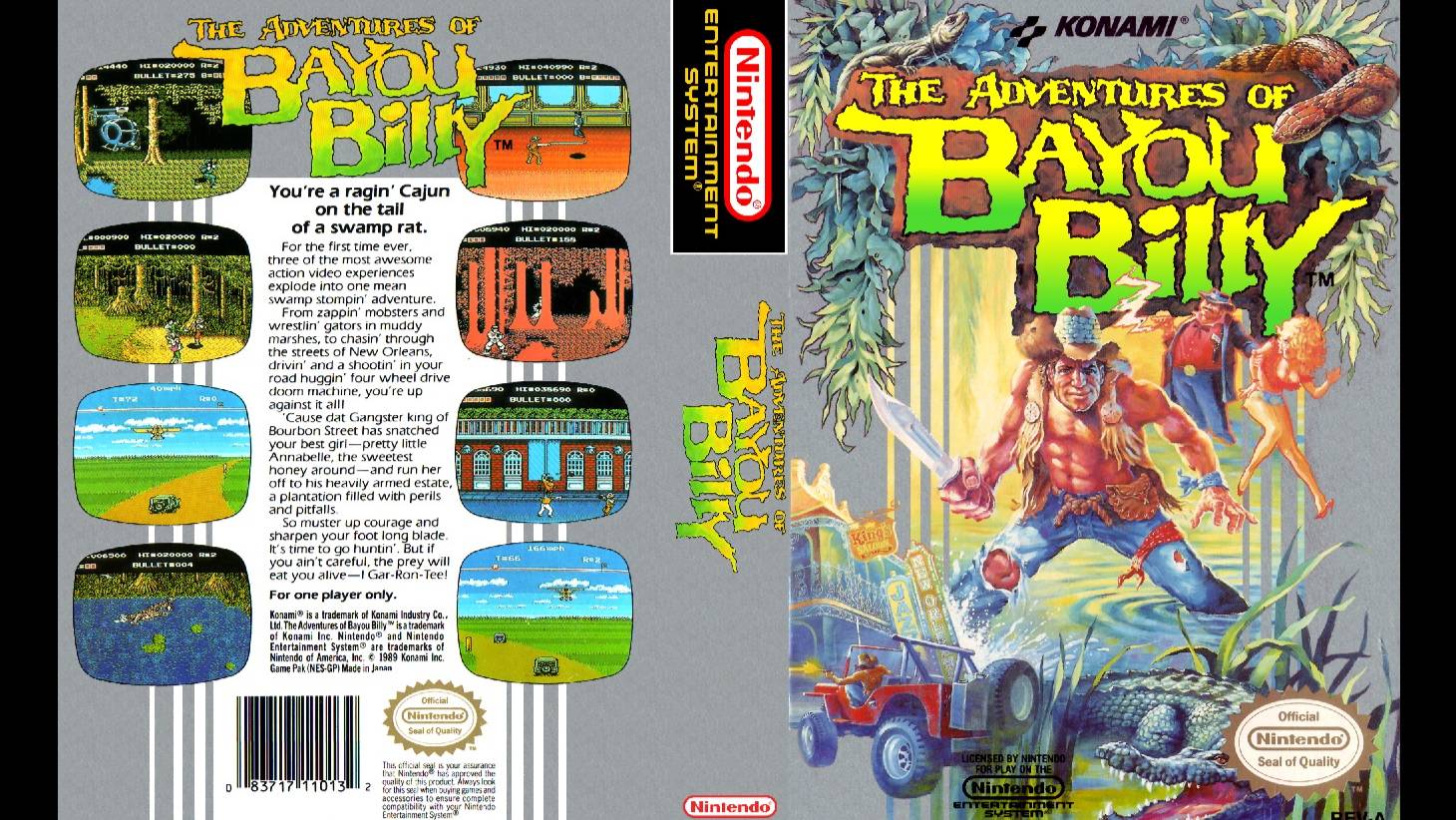 THE ADVENTURES OF BAYOU BILLY. KONAMI. 1989. NES