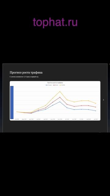 прогноз роста трафика на сайт отеля в Подмосковье
