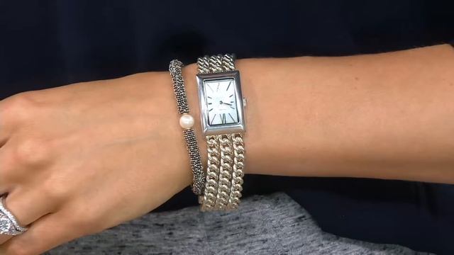 Michael Dawkins Sterling Granulation & Cultured Pearl Toggle Bracelet On QVC