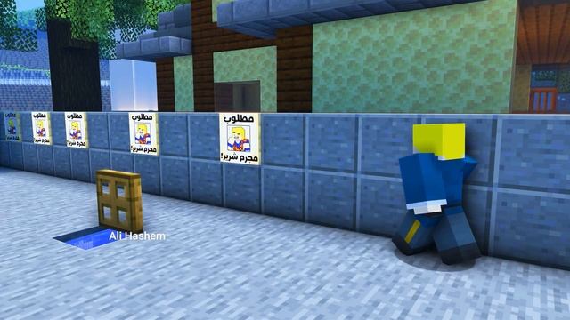 ماين كرافت لكن عمر مجرم مطلوب في ماين كرافت !!؟ 😨🔥 (هربنا من الشرطة !) - فلم انميشن ماين كرافت مضحك