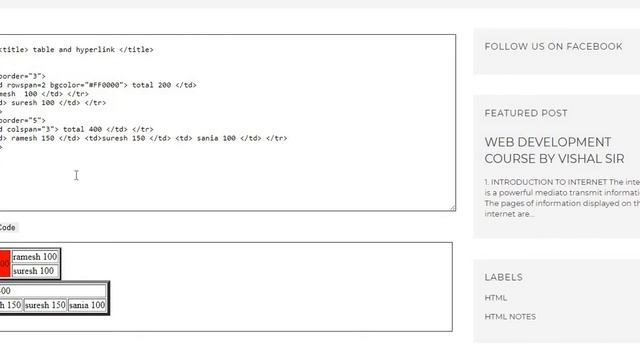 how to create website episode 5 | inserting table and hyperlink in a webpage using HTML | VSS