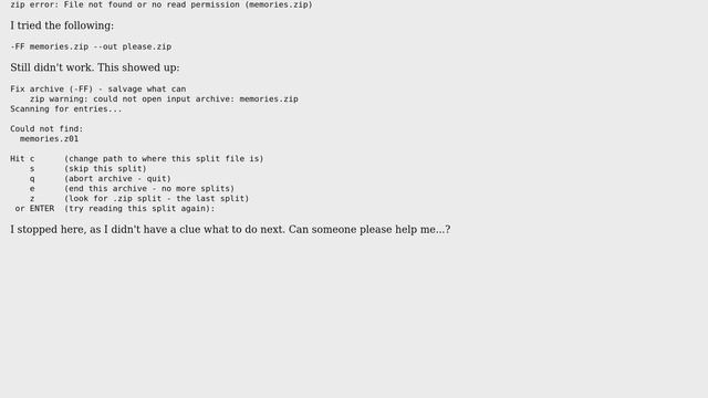 How to repair .zip files?