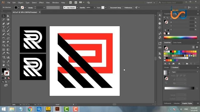 R letter logo/letter mark logo in adobe illustrator