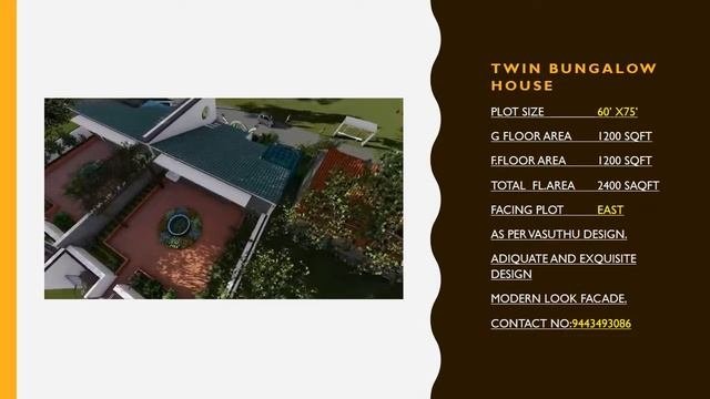 #TWIN BUNGALOW HOUSE# VASTHU DESIGN# ARCHICAD # LUMION RENDERING# WITH ROOF GARDEN HOUSE#
