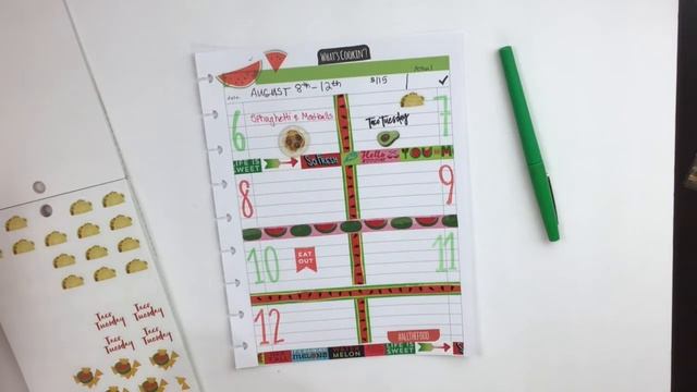 Meal Plan 8/6-8/12 *Happy Planner*