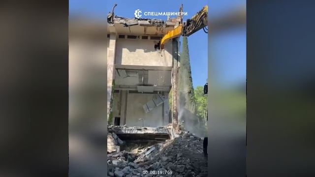 Мощная работа-Удлинитель-разрушитель 7м на экскаваторе Komatsu PC300-8M0