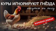 Куры предпочитают откладывать яйца не в гнёздах, а на полу