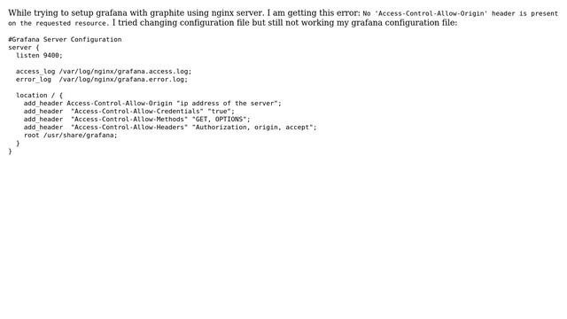 DevOps & SysAdmins: Error while setting up grafana with graphite and nginx