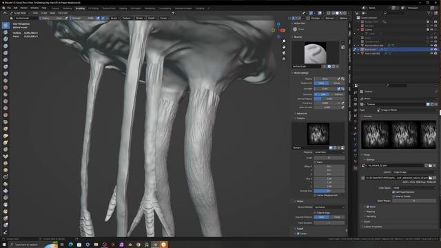 Blender Sculpting Alien Creature  -  Time Lapse Part 3