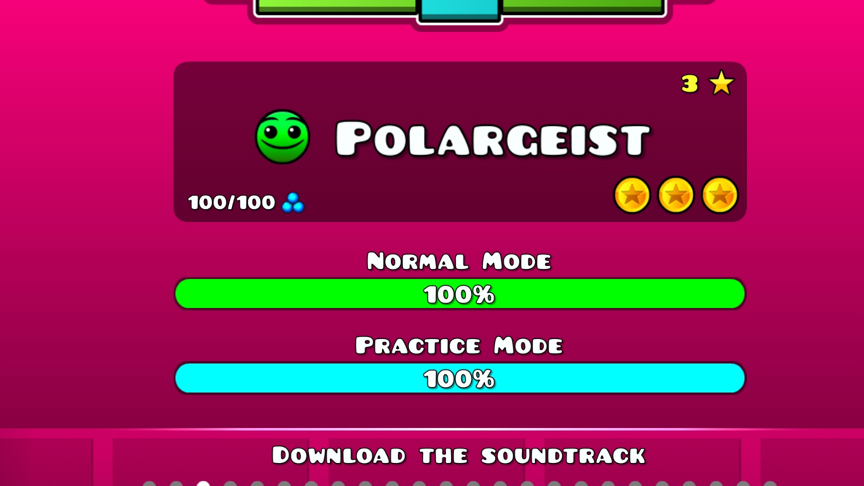 Прохождение третьего уровня Polargeist в Geometry Dash.
