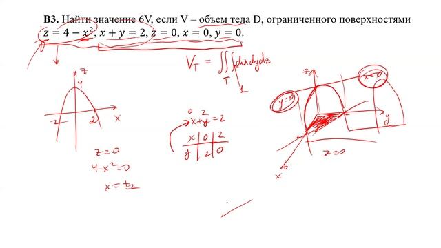 Вычисление значения объема тела (В3)