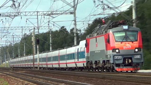 Электровоз ЭП20-006 со скоростным поездом "Стриж" №704 "Москва-  Н. Новгород"
