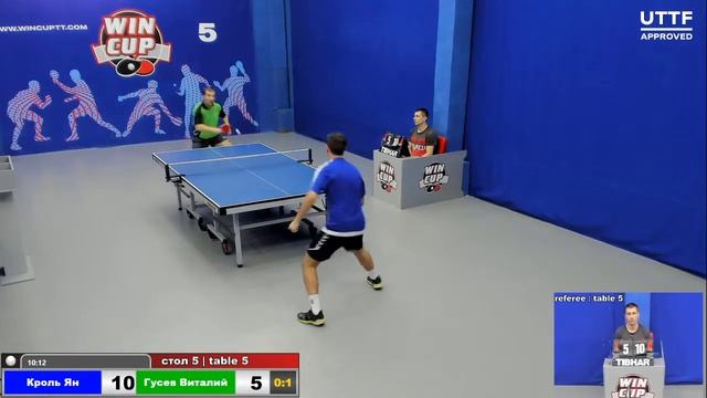 14:30 Кроль Ян 3-1 Гусев Виталий стол 5 ЮГ-3 03.01.21