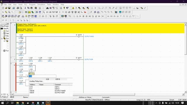 QUIZ 13 - GERBANG LOGIKA NAND, NOR, XOR (4 INPUT) CX - PROGRAMMER