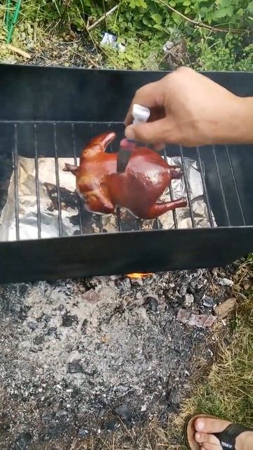 Копчение курицы.