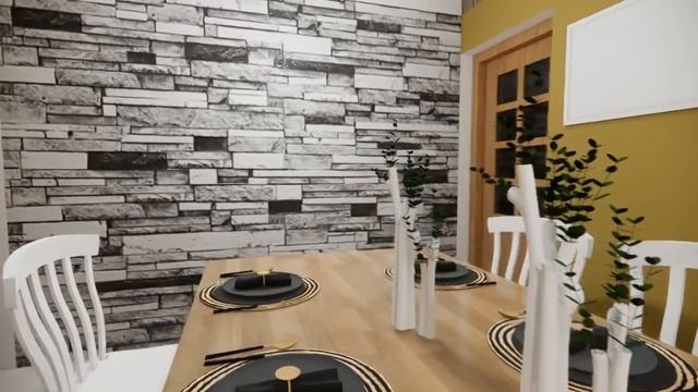 Проект уютного современного дома с 2 спальнями и патио (10×12 м) — компактный и комфортный вариант