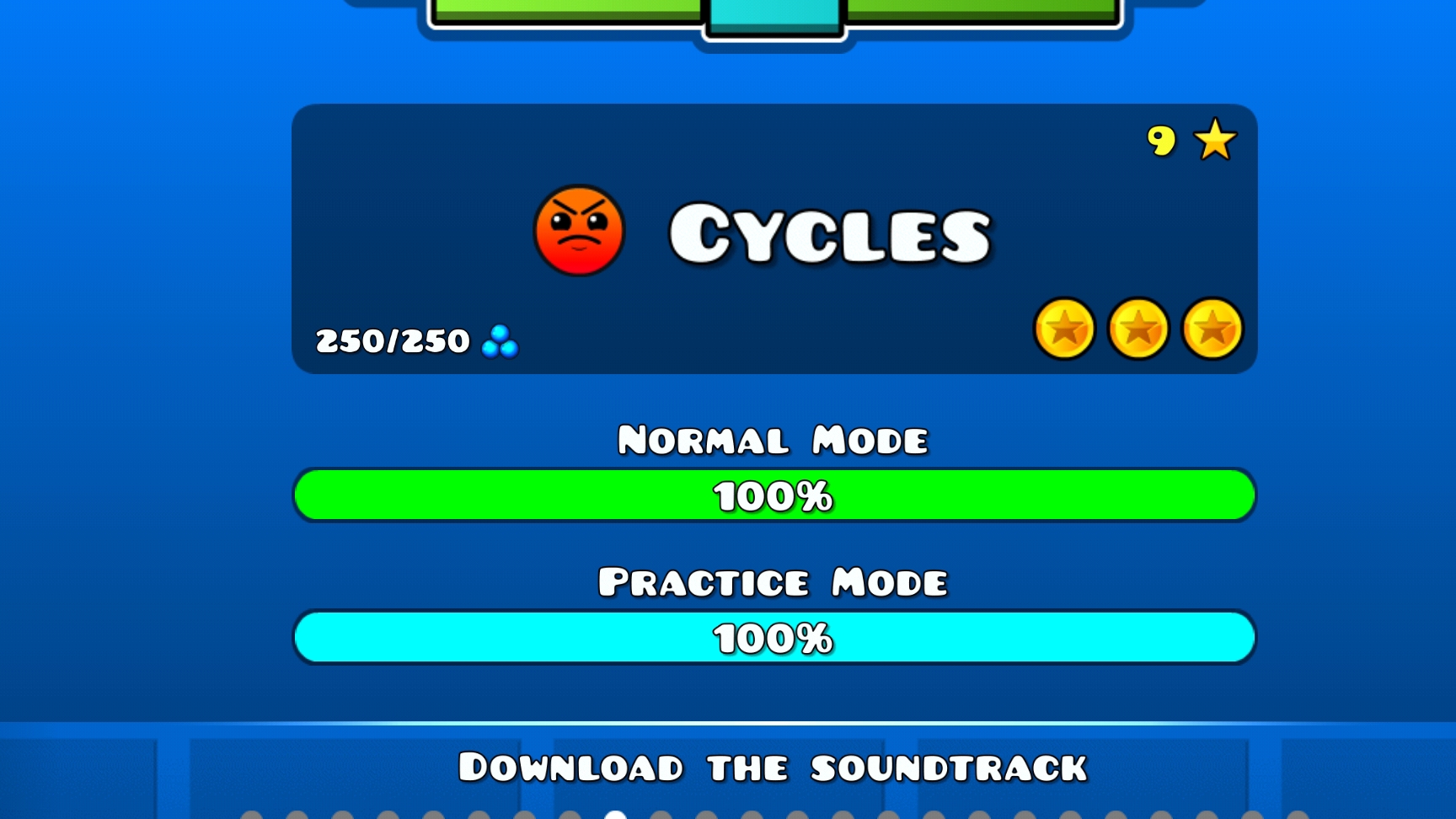 Прохождение девятого уровня Cycles в Geometry Dash.