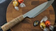 Кухонный шеф нож Xin Cutlery XinCraft 205 мм, сталь 440С/410 San Mai, стабилизированный клен XC139