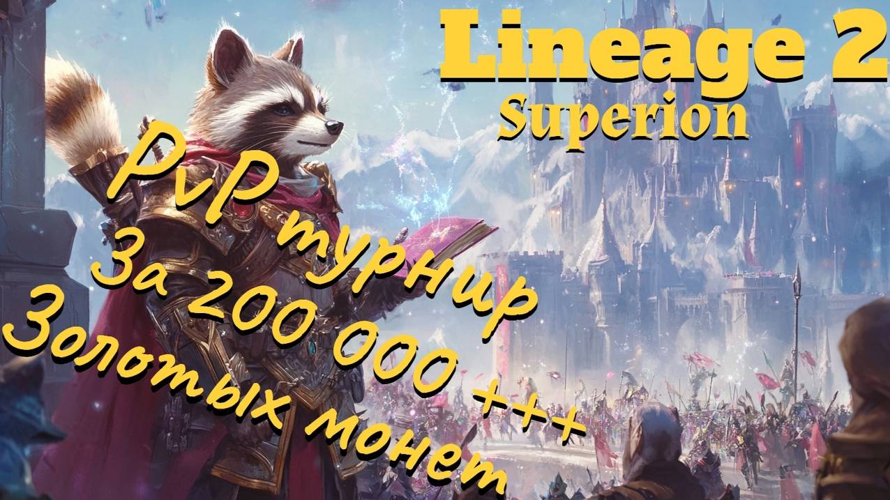 Lineage 2 Main. ● ПВП турнир за 200 000 + ЗОЛОТЫХ МОНЕТ! ●