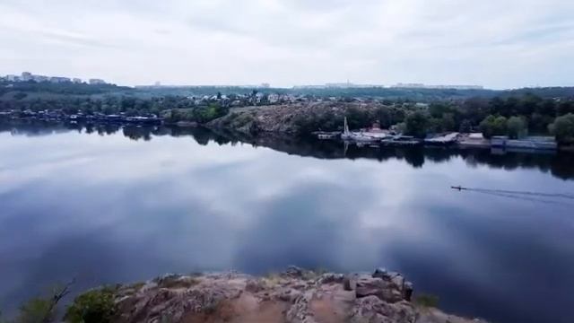 Пролёт над Старым Днепром и о. Хортица