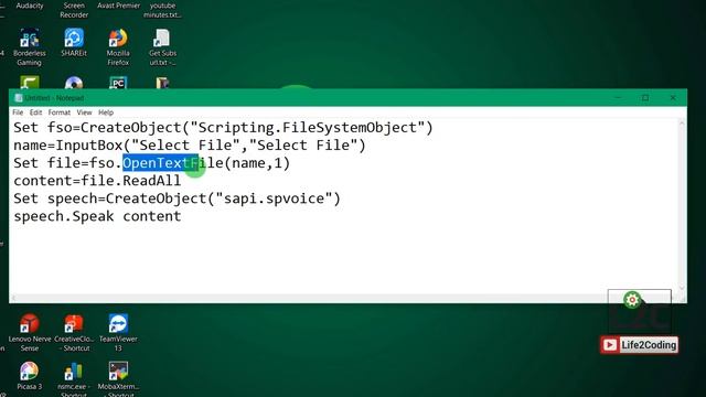 How To Make Your PC Read All Your Text Document ( SAPI Text to Speech)