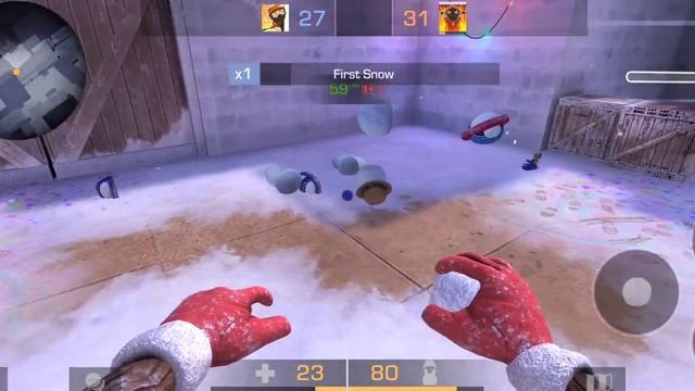 играем стндоф2 снежками