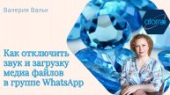 Как отключить звук чата WhatsApp и загрузку медиафайлов.