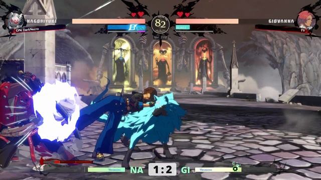 GGST ▰ TY (#1 Ranked Giovanna) vs DarkNесro (#2 Ranked Nagoriyuki). Guilty Gear Strive