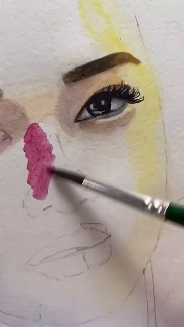 Рисую акварелью портрет #KikaKim #artist #drawing #portrait