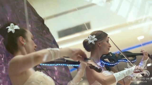 Заказать скрипичное шоу на праздник, свадьбу, юбилей и корпоратив - скрипачки в шаре в Москве